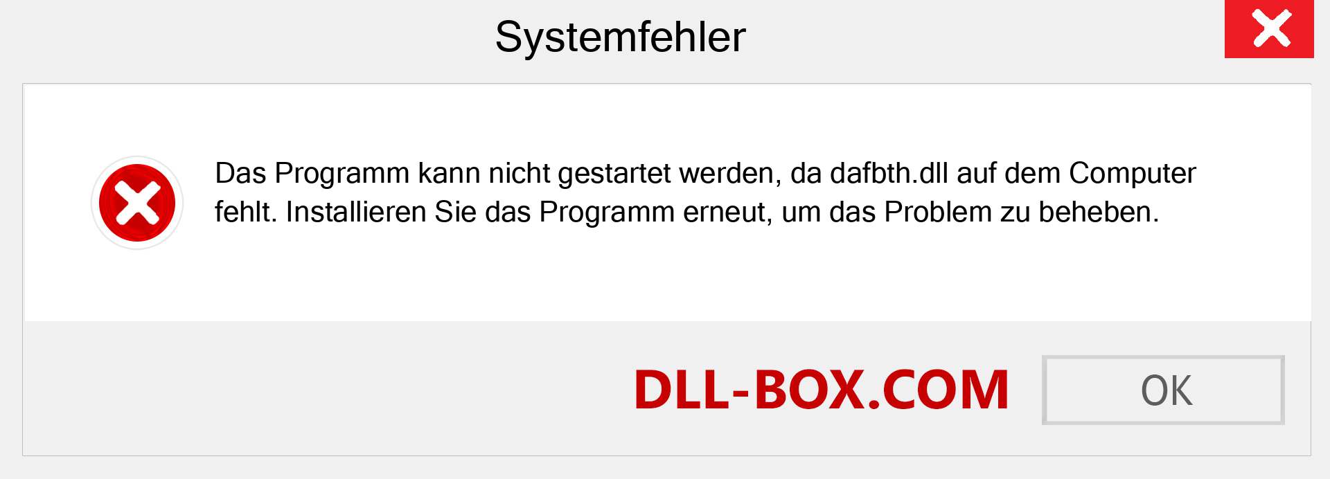 dafbth.dll-Datei fehlt?. Download für Windows 7, 8, 10 - Fix dafbth dll Missing Error unter Windows, Fotos, Bildern